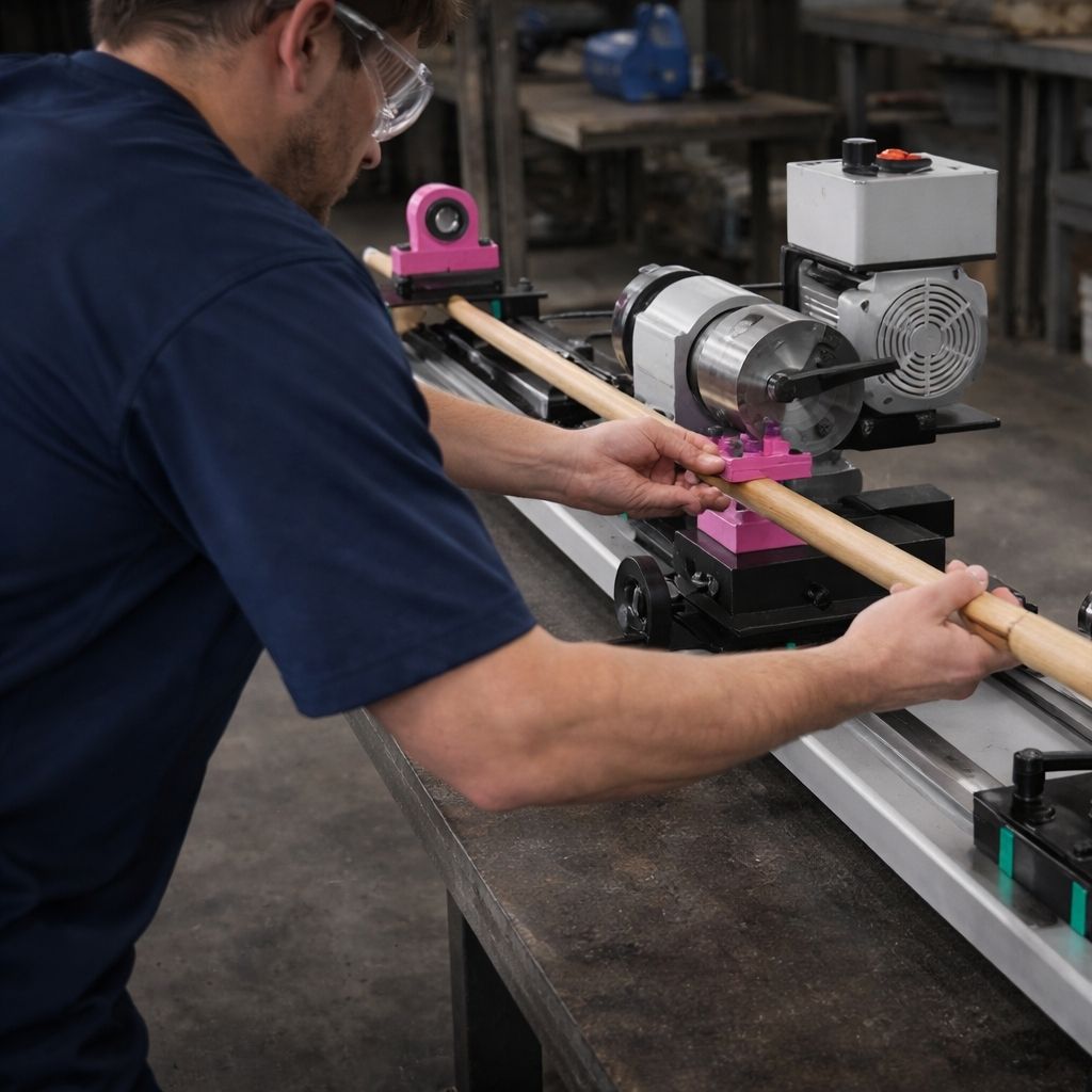 Taller de reparacion de tacos de billar con torno semiprofesional